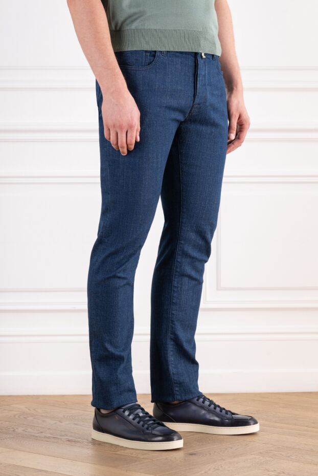 Jacob Cohen blue straight-leg jeans with contrasting green trim and patch 197127 - photo 3