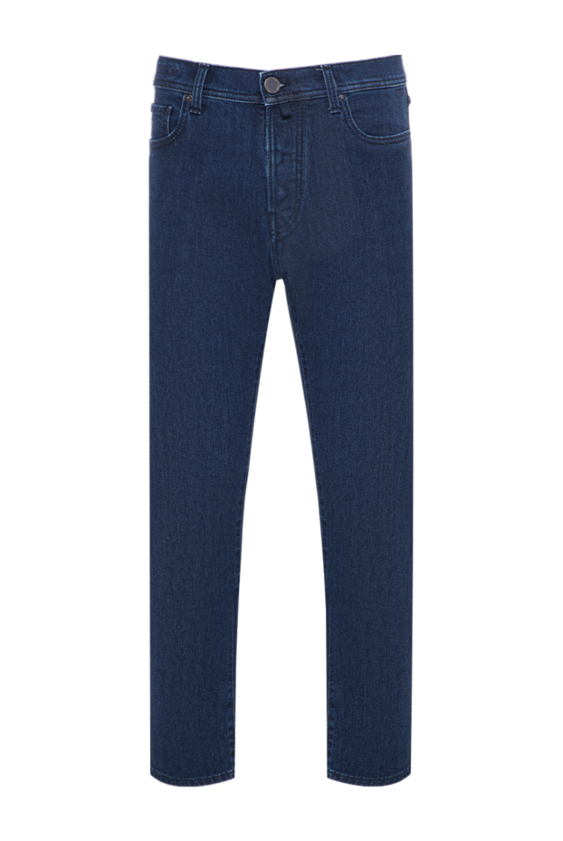 Jacob Cohen straight-leg blue jeans made of heavy denim with a simple dark patch 197130 - photo 1