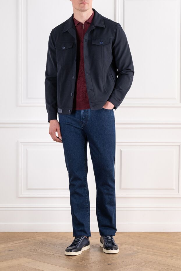 Jacob Cohen straight-leg blue jeans made of heavy denim with a simple dark patch 197130 - photo 2
