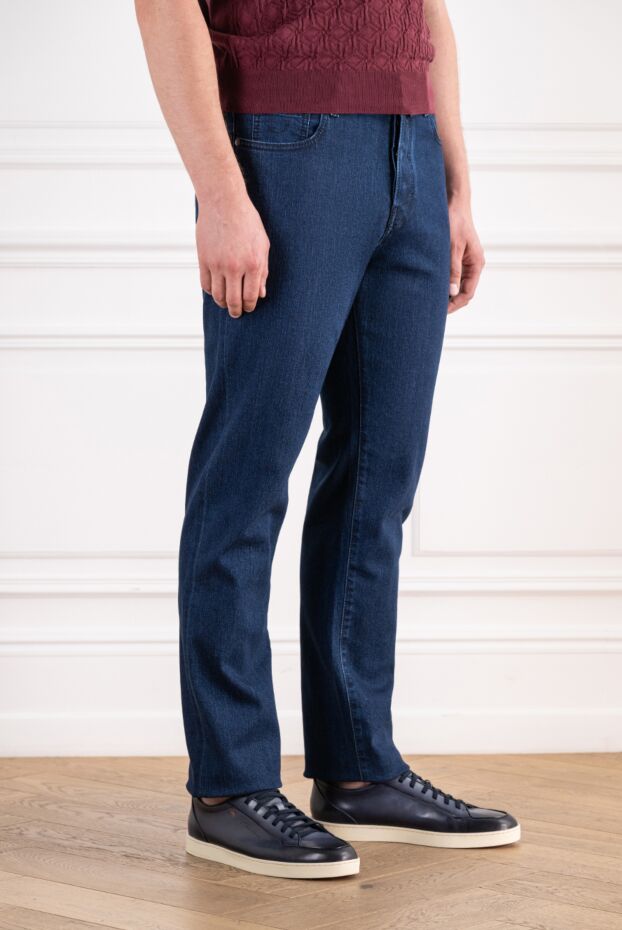 Jacob Cohen straight-leg blue jeans made of heavy denim with a simple dark patch 197130 - photo 3