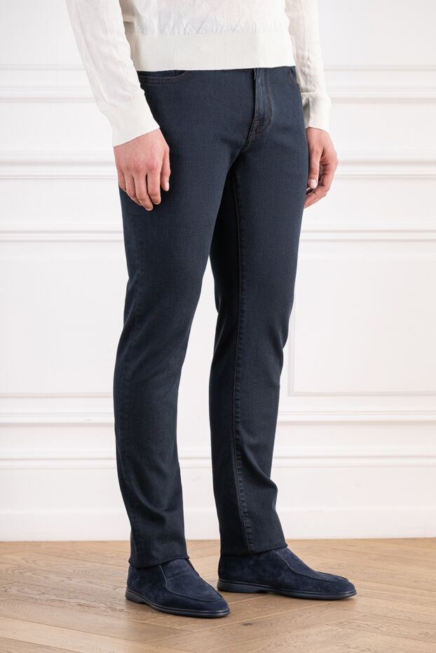 Jacob Cohen skinny jeans in deep sapphire with a blue leather patch 197131 - photo 3