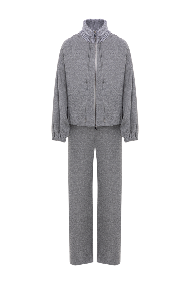 D.Exterior grey melange suit in a sporty-chic style with a contrast collar 197138 - photo 1