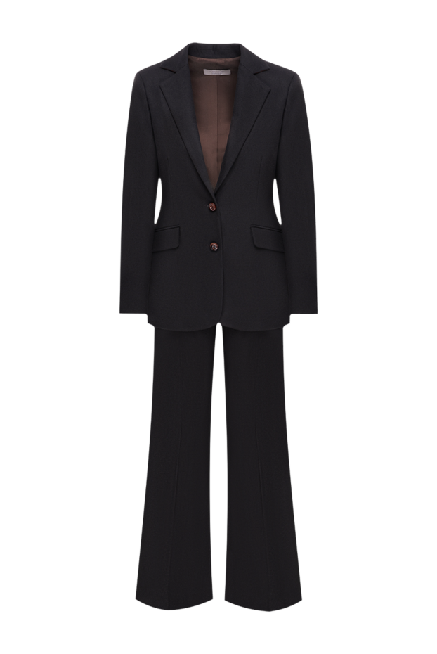 D.Exterior single-breasted classic suit made of smooth, dense obsidian-toned fabric 197143 - photo 1