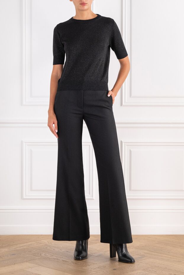 D.Exterior a knitted jumper with short sleeves and a delicate metallic shimmer 197148 - photo 2