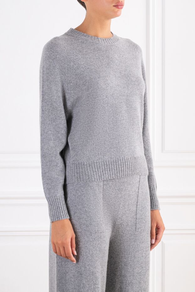 D.Exterior fine knit cashmere crew neck jumper in a marled steel shade 197151 - photo 3