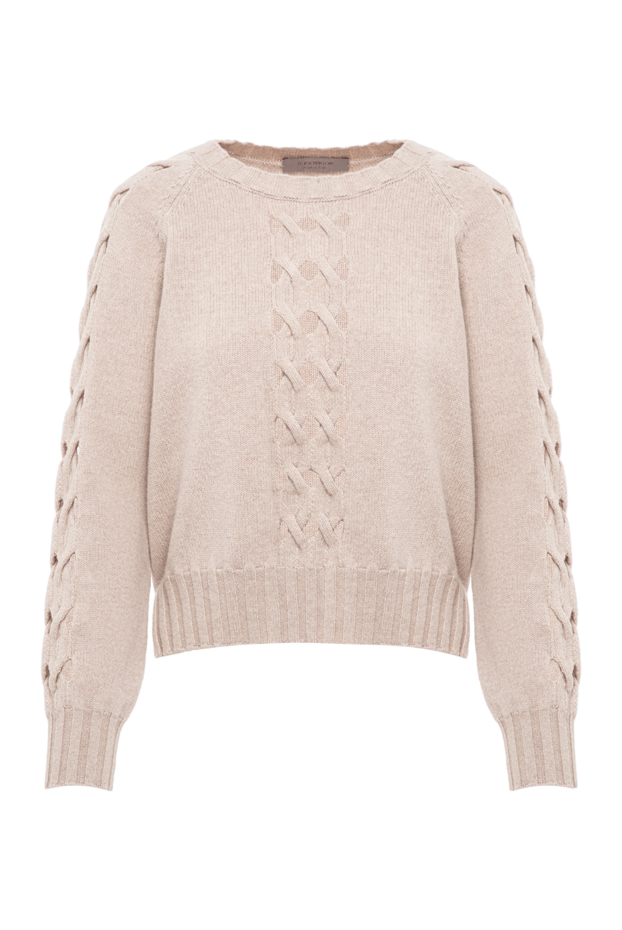 D.Exterior textured knit sweater in oatmeal shade with cables on the sleeves 197153 - photo 1