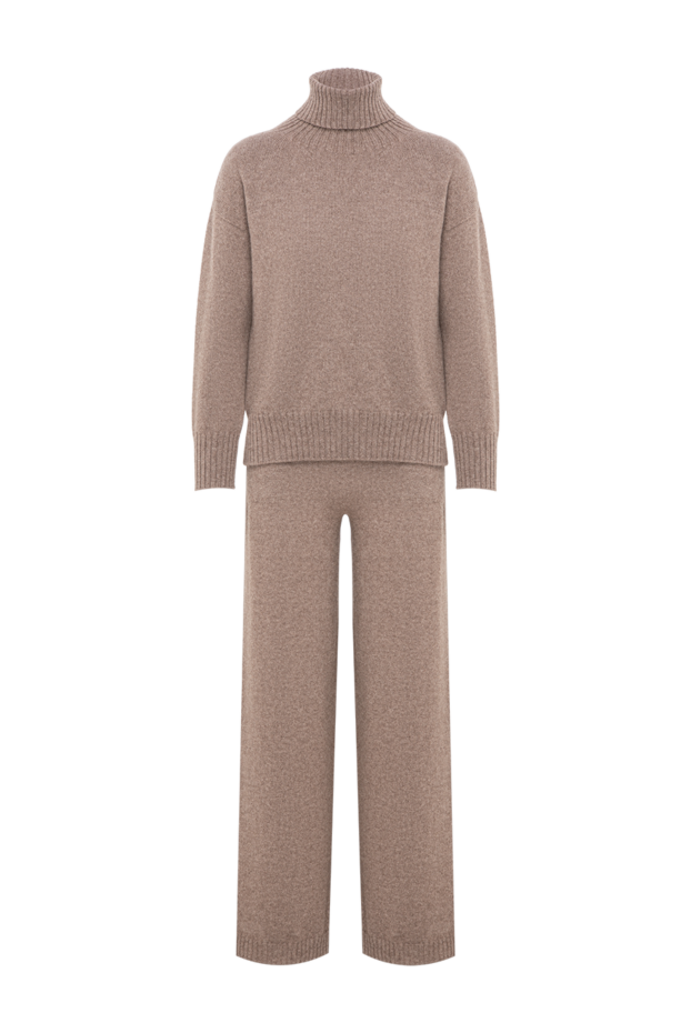 D.Exterior knitted cashmere suit in cappuccino shade with a voluminous turtleneck 197160 - photo 1