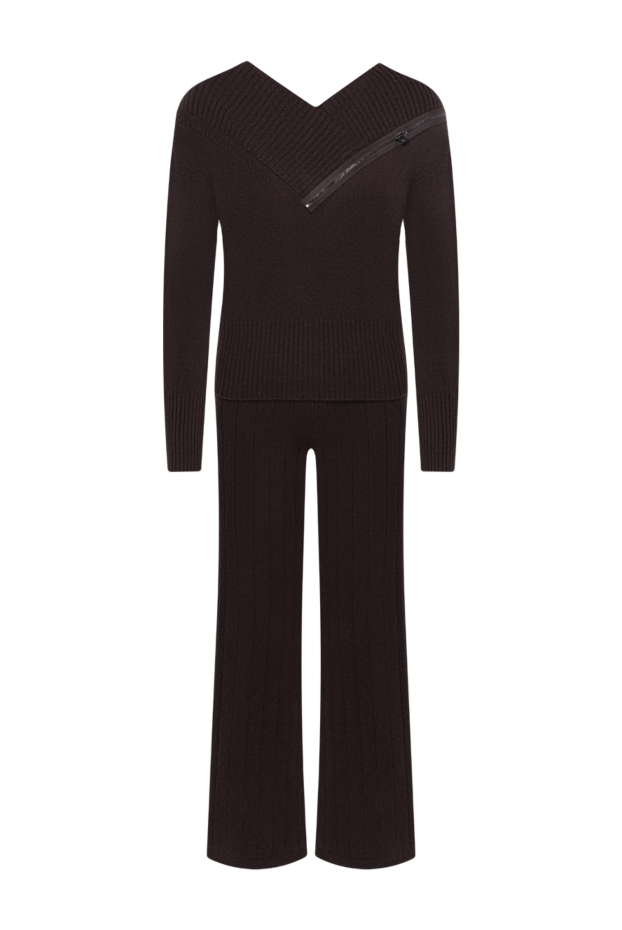 D.Exterior dark chocolate colored knitted suit with an asymmetrical zipper 197161 - photo 1