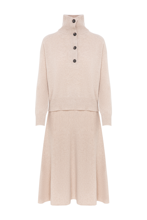 D.Exterior powder-colored knitted wool two-piece suit with a high collar 197162 - photo 1