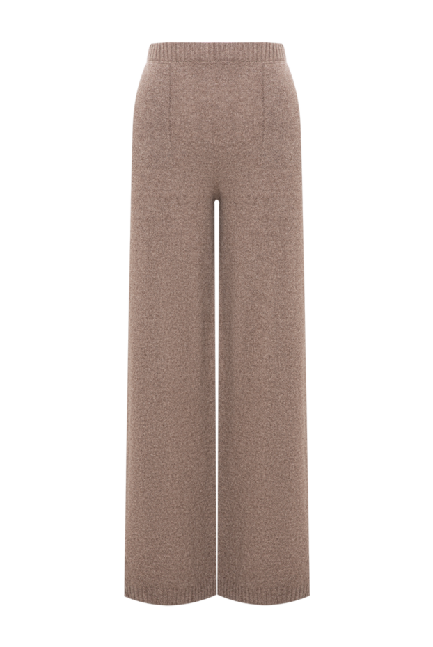 D.Exterior knitted palazzo pants in a melange powder gray shade with tucks 197164 - photo 1