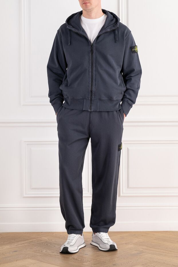 Stone Island спортивный костюм грифельного оттенка из плотного хлопкового трикотажа 197191 - фото 2