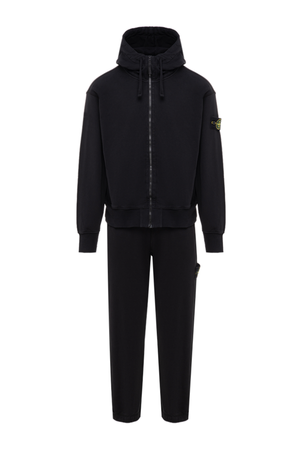 Stone Island черный трикотажный костюм из плотного хлопка с технологией сквозного окрашивания 197192 - фото 1