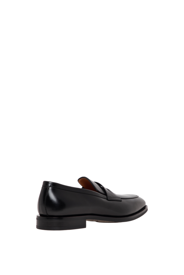 Santoni classic leather loafers with a shaped bridge in deep black 197349 - photo 3