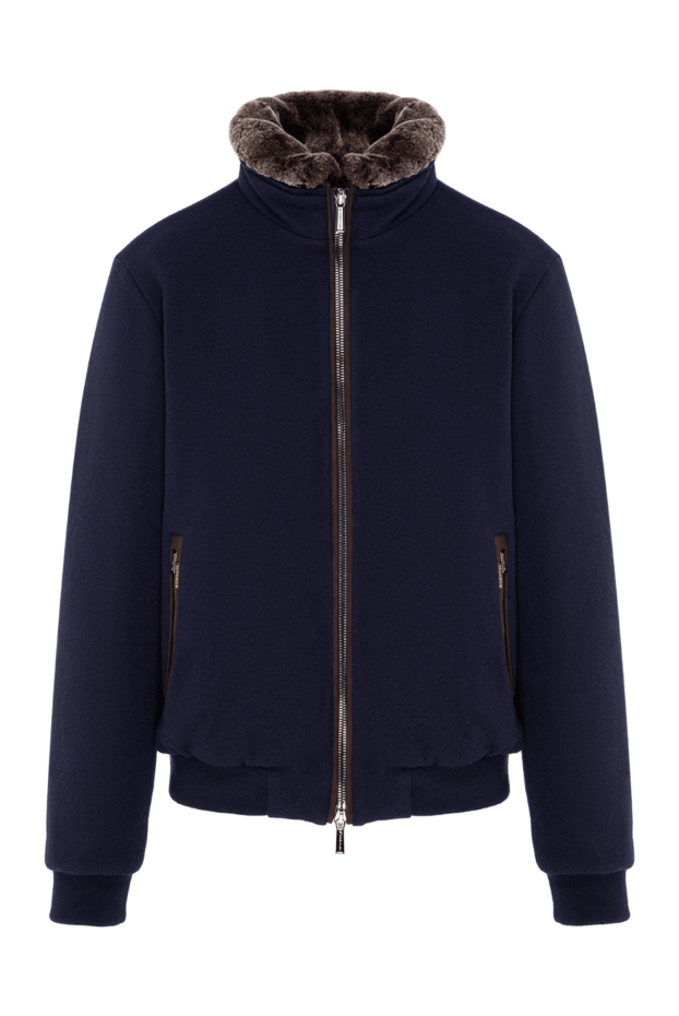 Moorer insulated down bomber jacket made of wool and cashmere with a fur collar 197394 - photo 1