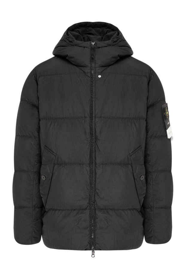 Stone Island черный объемный пуховик с жатой текстурой полотна 197408 - фото 1