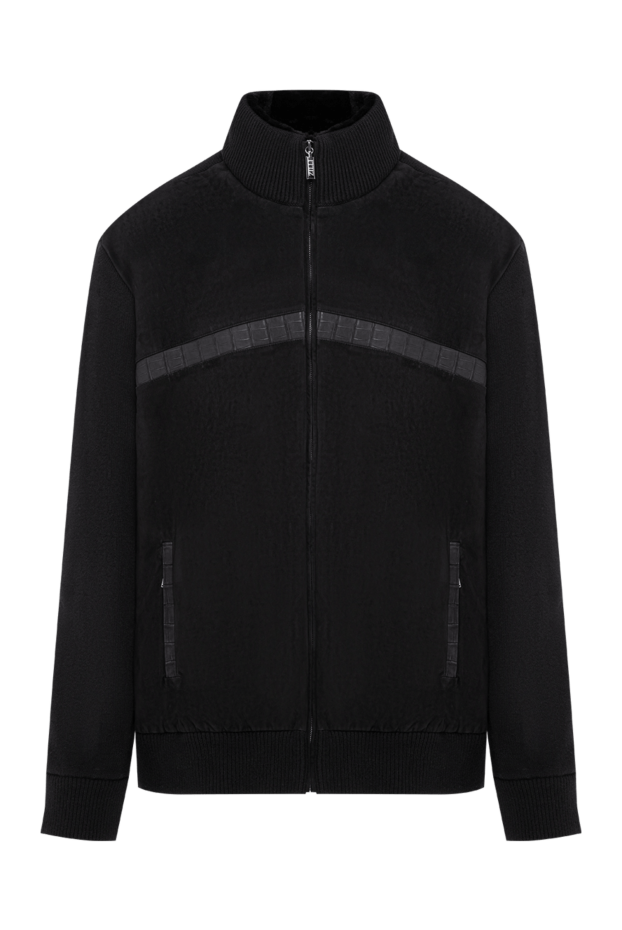 Zilli black cashmere jacket with crocodile skin trim 197453 - photo 1