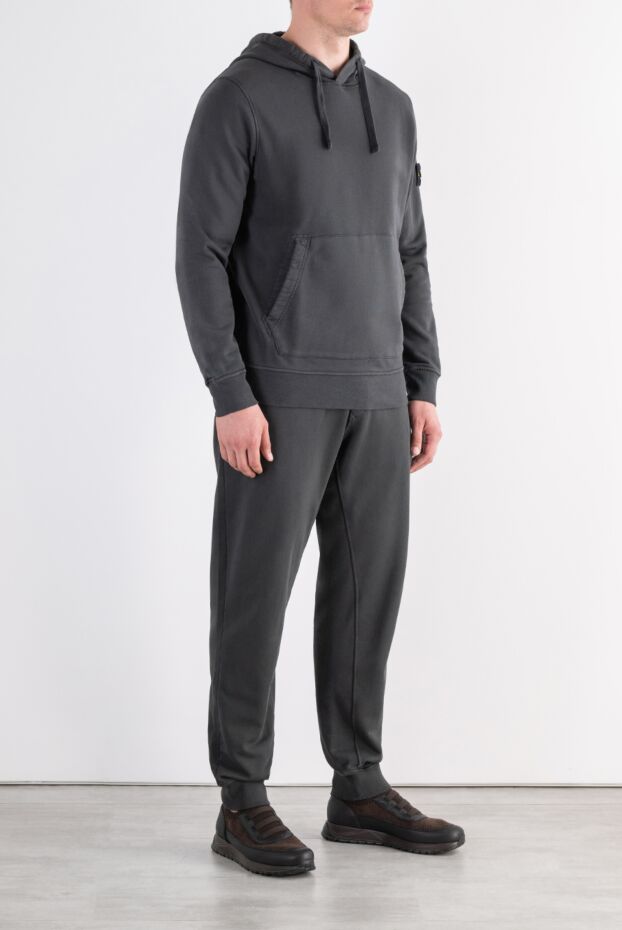 Stone Island брендті патчпен графит мақтадан жасалған спорттық костюм 197458 - фото 3