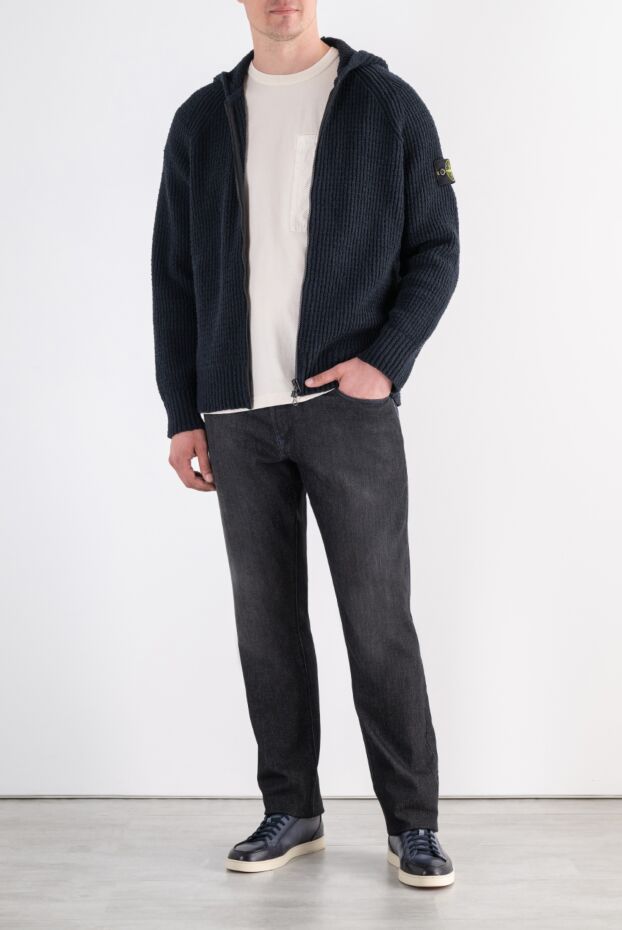 Stone Island сыдырмалы капюшоны бар қабырғалы тоқылған кардиган 197466 - фото 2