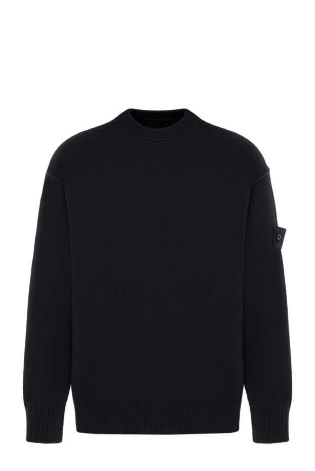 Stone Island кашемир қосылған және брендті патч қосылған қалың мақтадан жасалған свитер 197467 - фото 1