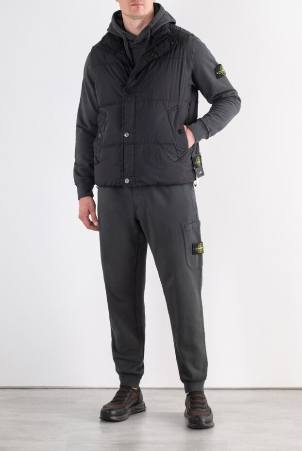 Stone Island бүрмелі текстурасы бар көлемді мамық желет 197481 - фото 2