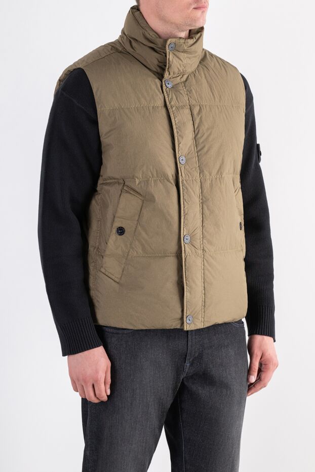 Stone Island beige down vest with a buttoned stand-up collar 197482 - photo 3