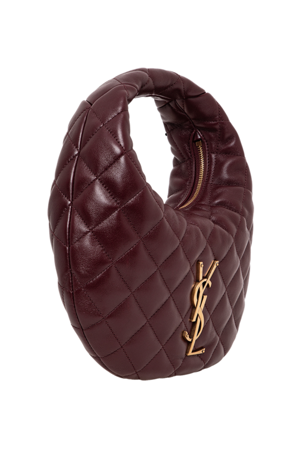 Saint Laurent icare women's burgundy mini quilted nappa leather hobo bag 197490 - photo 3