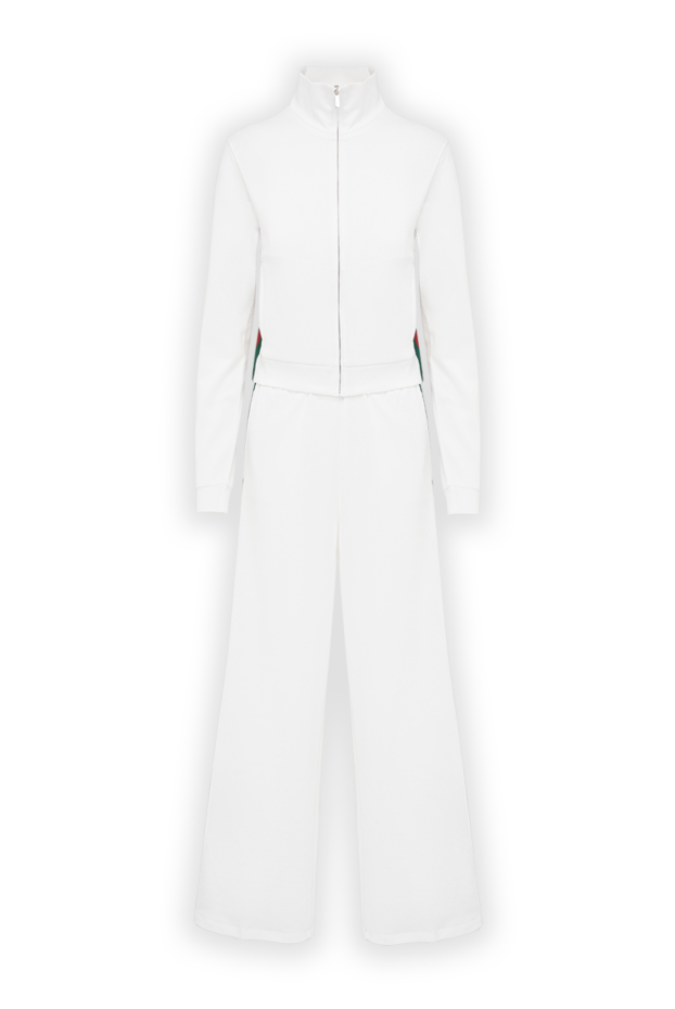 Gucci women's snow-white knitted straight-cut suit with a through zipper 197502 - photo 1