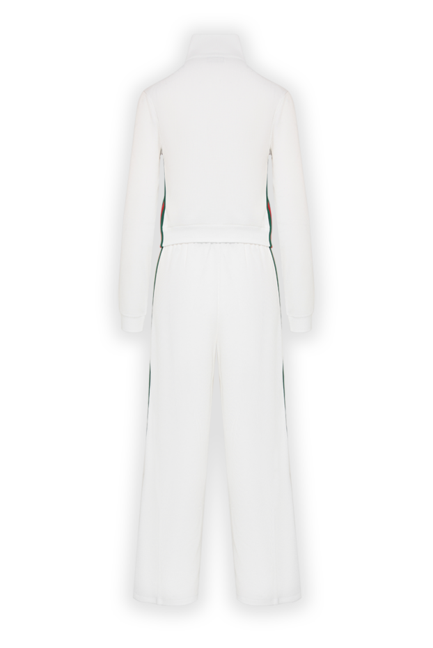 Gucci women's snow-white knitted straight-cut suit with a through zipper 197502 - photo 2