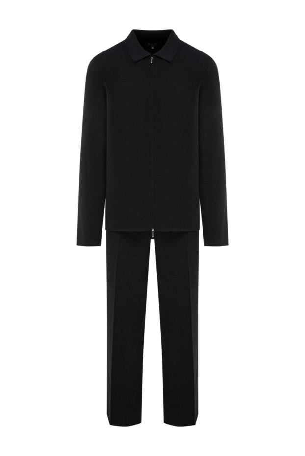 Loro Piana men's black knitted suit made of cashmere, silk and wool 197504 - photo 1