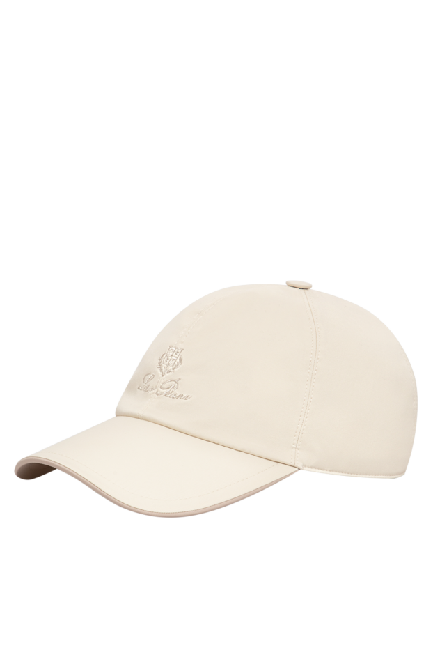 Loro Piana men's milky white microfiber baseball cap with heraldic embroidery 197509 - photo 3