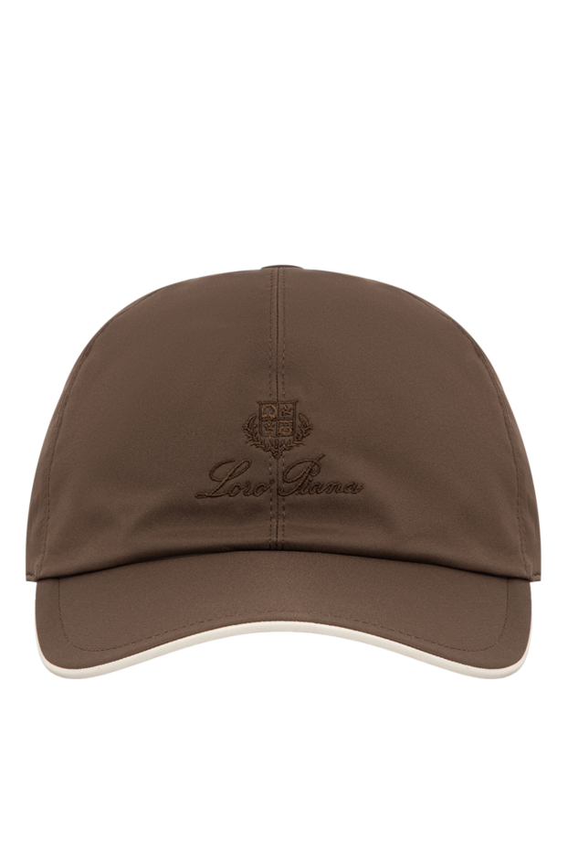 Loro Piana men's brown microfiber baseball cap with contrast piping 197512 - photo 1