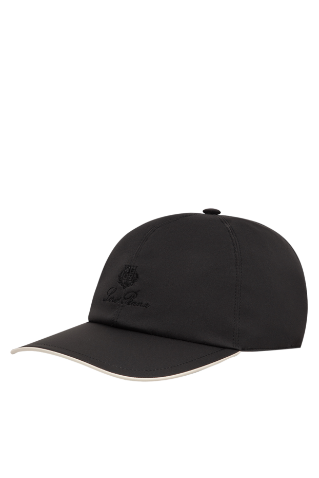 Loro Piana men's black microfiber baseball cap with contrast piping 197513 - photo 3