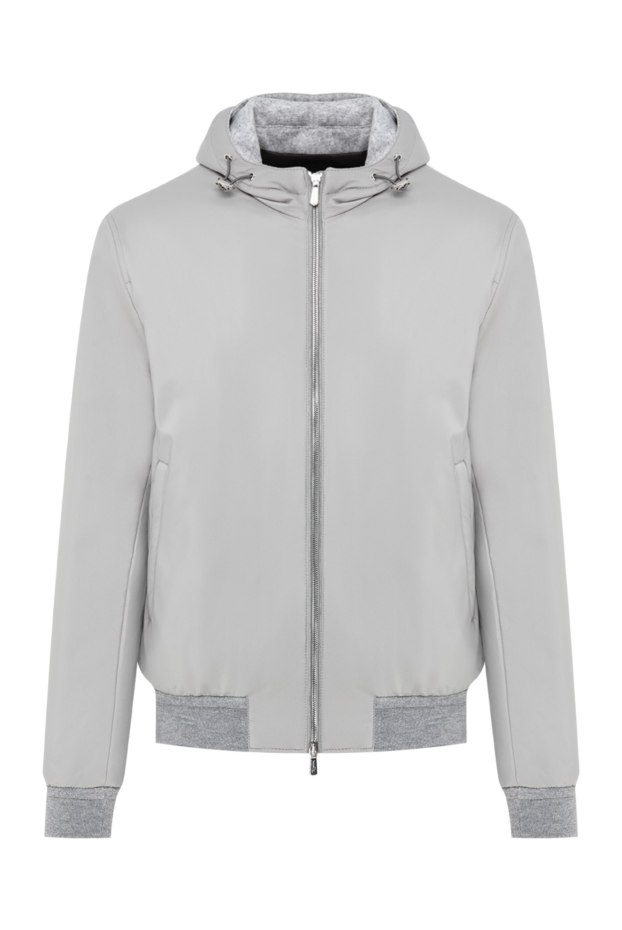 Lenoci men's light gray zip-up bomber jacket with adjustable hood 197529 - photo 1