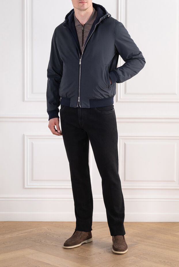 Lenoci a practical urban bomber jacket with a protective hood in a deep dark shade. 197532 - photo 2