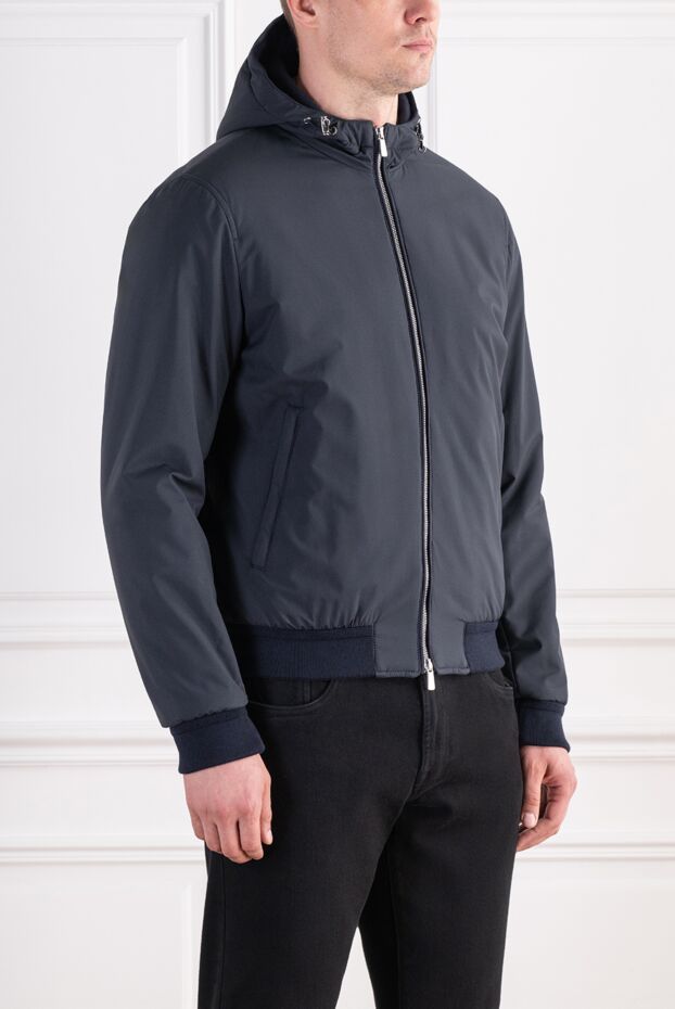 Lenoci a practical urban bomber jacket with a protective hood in a deep dark shade. 197532 - photo 3
