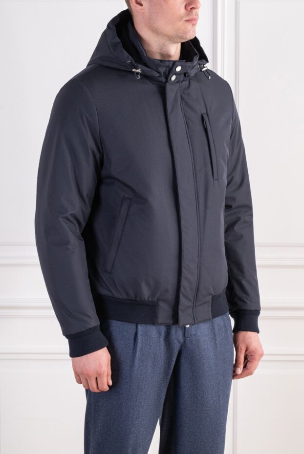 Lenoci insulated demi-season bomber jacket with a technologically advanced removable hood 197536 - photo 3
