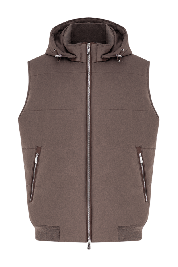 Lenoci quilted down vest with knit trim and detachable hood 197540 - photo 1