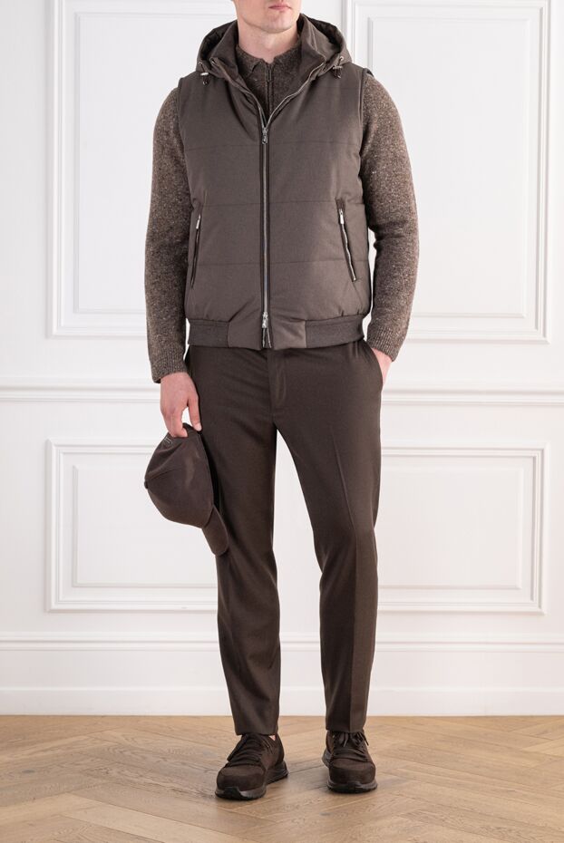 Lenoci quilted down vest with knit trim and detachable hood 197540 - photo 2