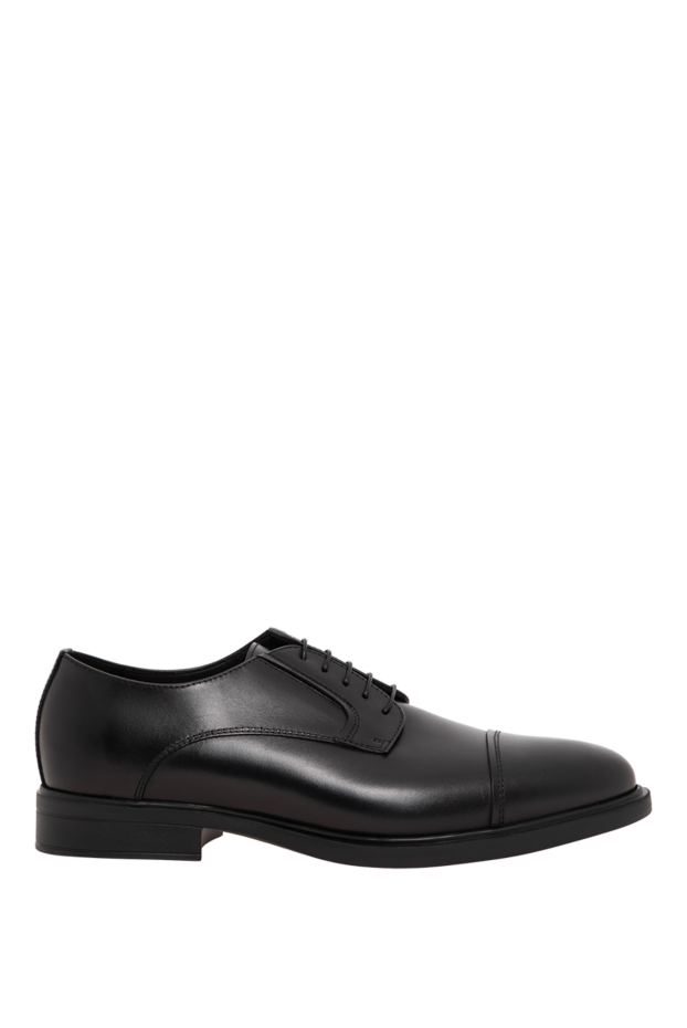 Doucal`s men's black smooth leather derby shoes with a cut-off toe 197553 - photo 1