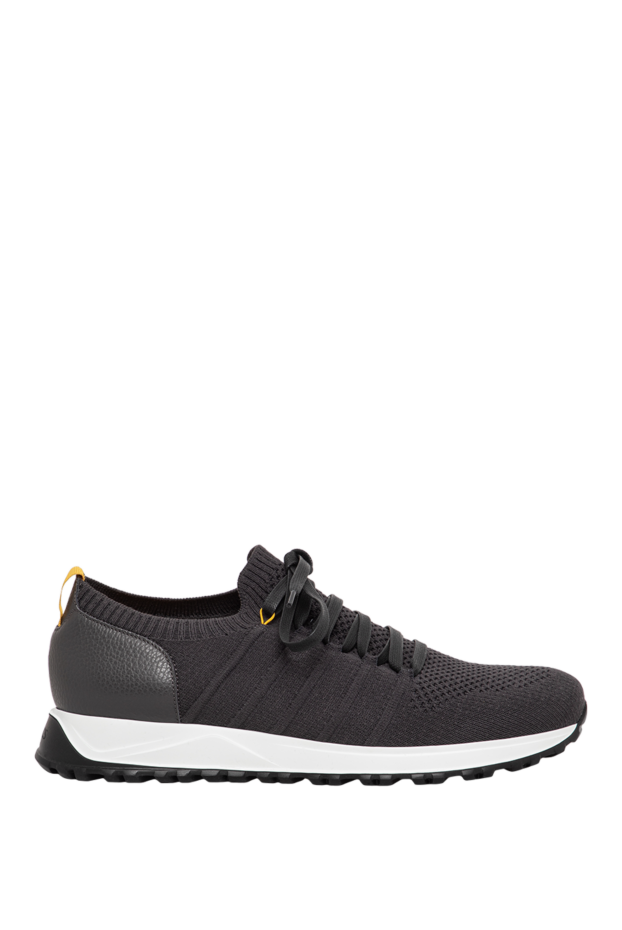 Doucal`s lightweight knit sneakers with a contrasting sole and leather trim 197568 - photo 1