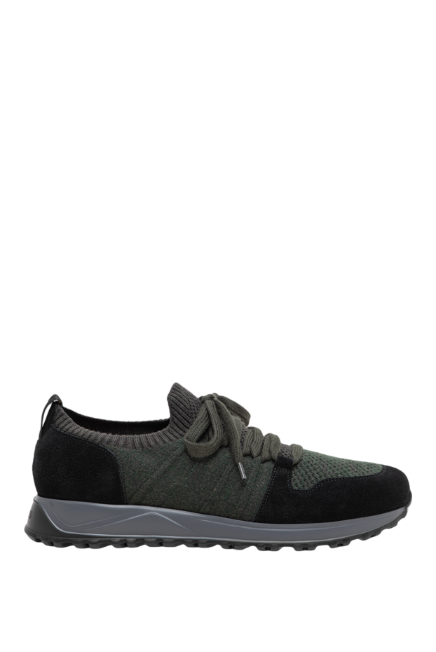 Doucal`s green knit runners with black leather inserts 197572 - photo 1