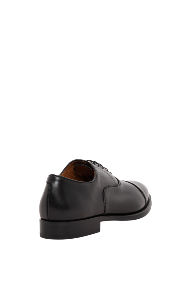 Doucal`s men's black leather oxford shoes with a cut-off toe 197573 - photo 3