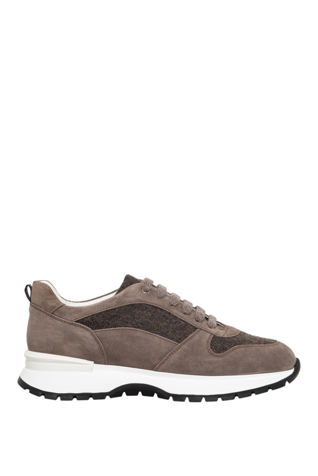 Doucal`s women's brown suede and wool fur combination sneakers 197581 - photo 1