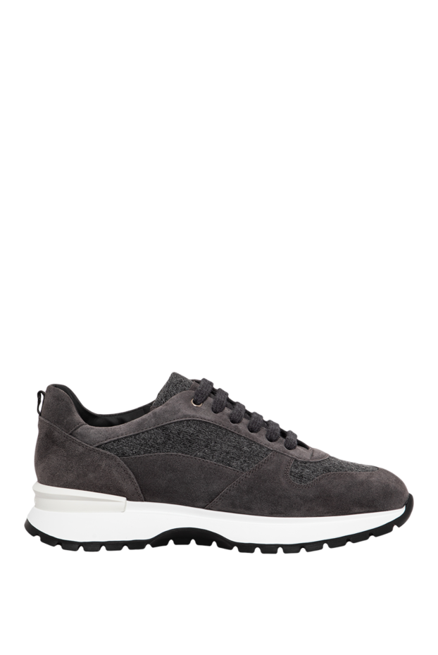 Doucal`s men's winter sneakers with fur made of wool cloth and suede 197588 - photo 1