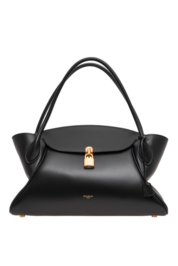 Balmain pulse day medium leather bag in black with a gold-tone lock 197648 - photo 1