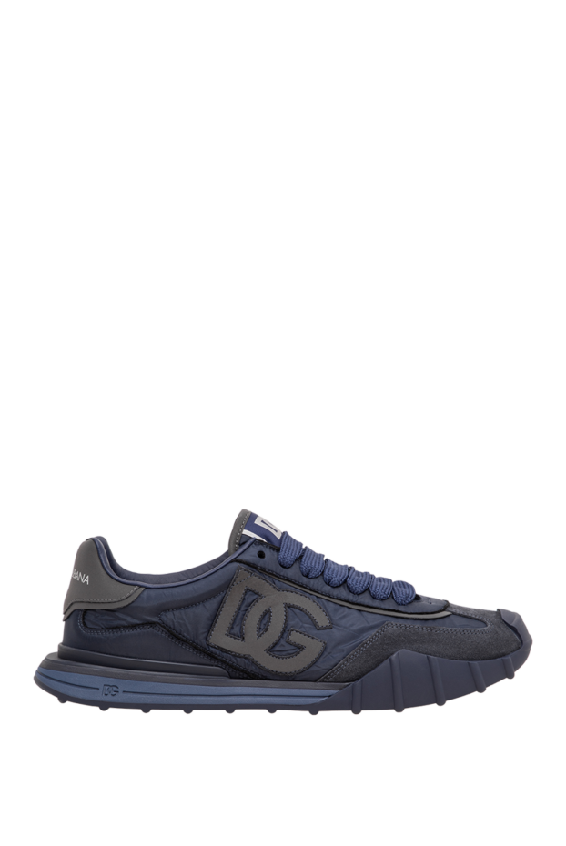 Dolce & Gabbana мужские синие кроссовки dg athletic из нейлона и фактурной замши 197658 - фото 1