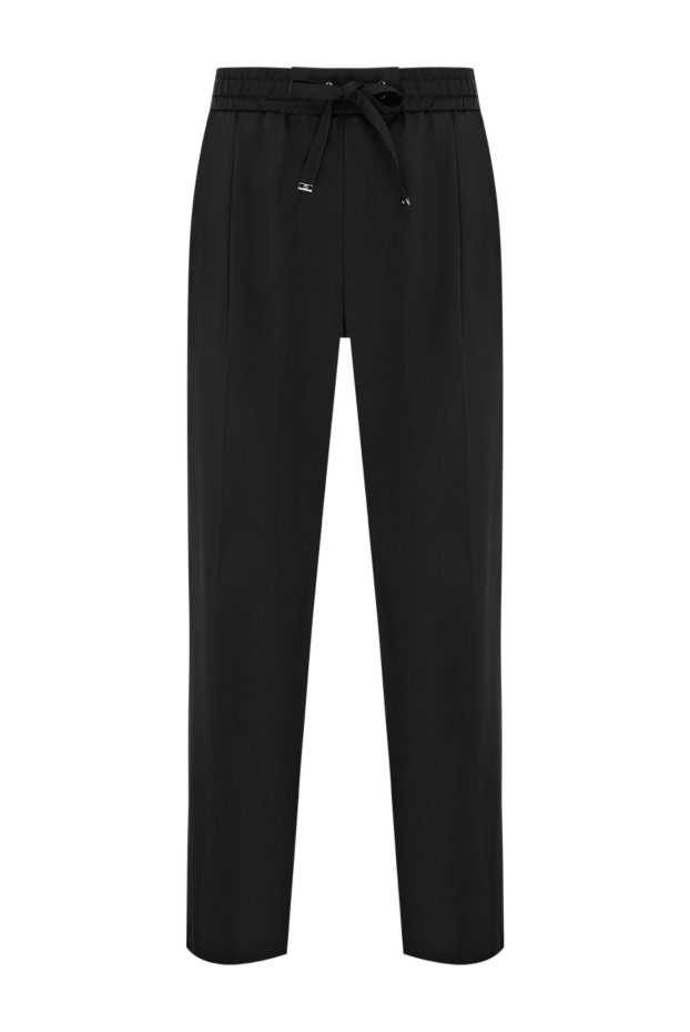 Dolce & Gabbana черные брюки из тонкой шерсти на эластичном поясе со шнурком 197661 - фото 1