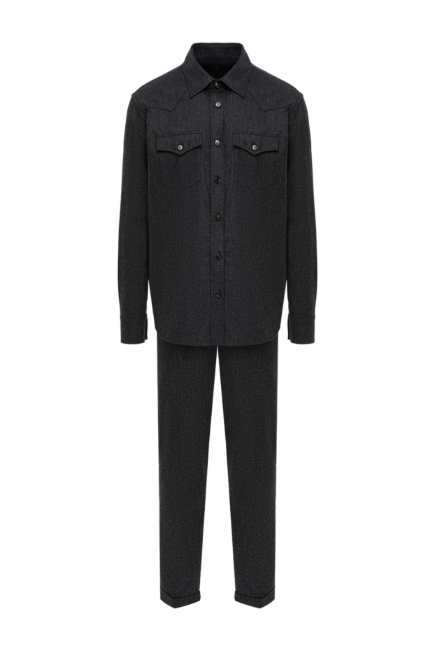 Scissor Scriptor grey melange wool and cashmere suit with overshirt 197673 - photo 1