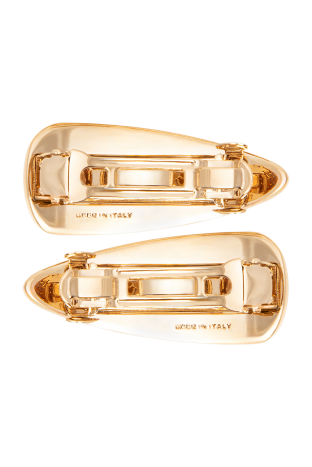 Miu Miu set of metal teardrop-shaped hair clips with white logo 197742 - photo 3