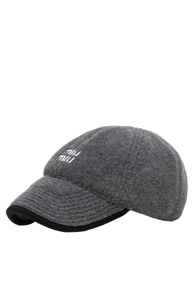 Miu Miu wool winter baseball cap with contrasting piping and 3d embroidery 197745 - photo 3